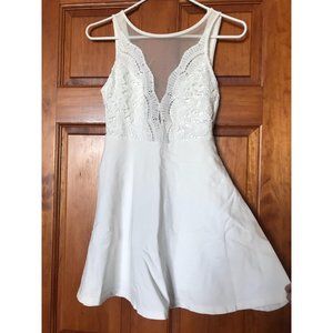 Lulu's "I Promise" white skater dress - worn once only!